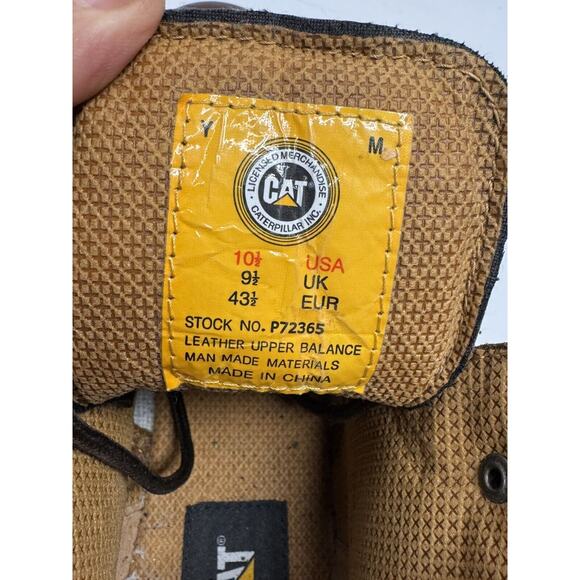 CAT Caterpillar P72365 Men's Soft Toe Brown Leather Work Boots Men 10.5 - Picture 9 of 12